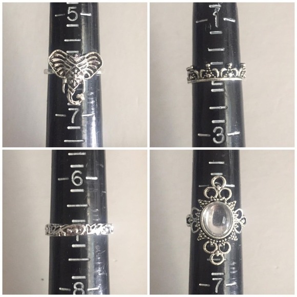 12 Piece Tribal Elephant Midi Ring Set - Picture 4 of 7